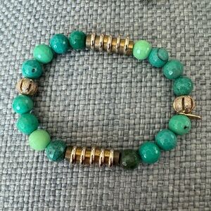 Green beaded bracelet by The Lace Project